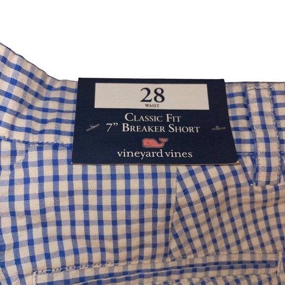 Vineyard Vines Mens Shorts Size 28 Blue Plaid Chino Breaker Pockets New - Picture 4 of 13